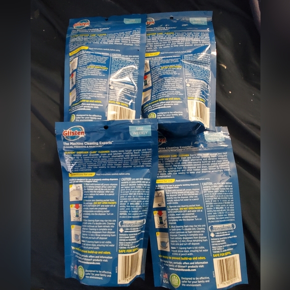 :4 pks of 4 Glisten Garbage disposer Disposal bleach Cleaner Foaming lemon scent - Picture 2 of 13